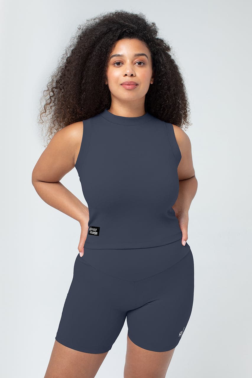 Women's Sustainable Sleeveless Crop High Neck Top