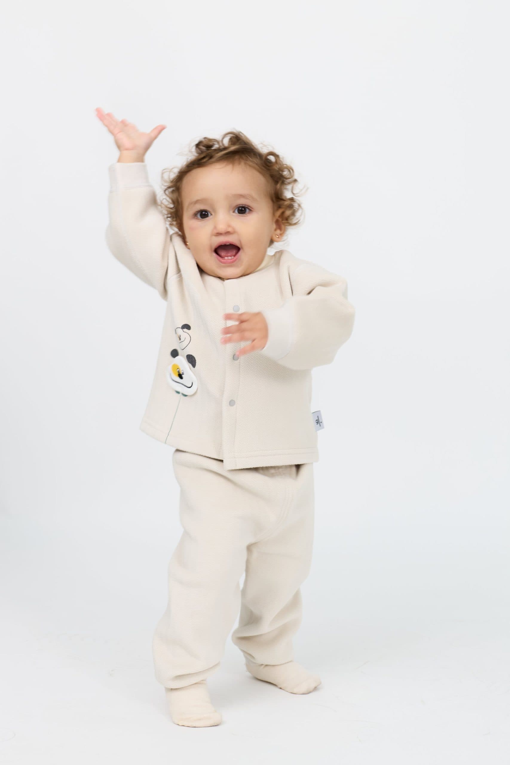Kids’ cotton quilted sweatshirt & sweatpants set