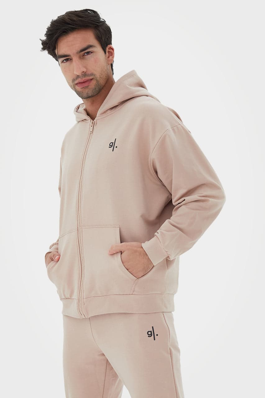 Organic Bamboo Men Oversized Zip Up Hoodie