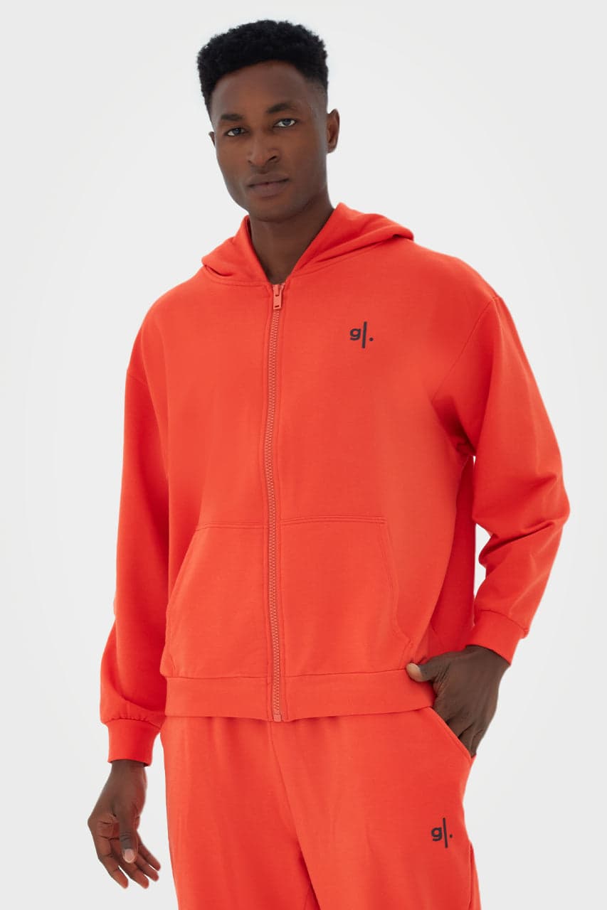 Organic Bamboo Men Oversized Zip Up Hoodie