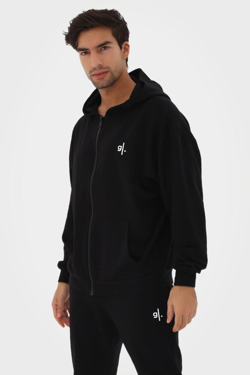Organic Bamboo Men Oversized Zip Up Hoodie