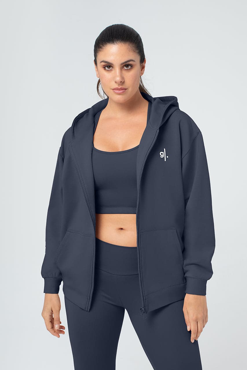Organic Bamboo Women Oversized Zip Up Hoodie