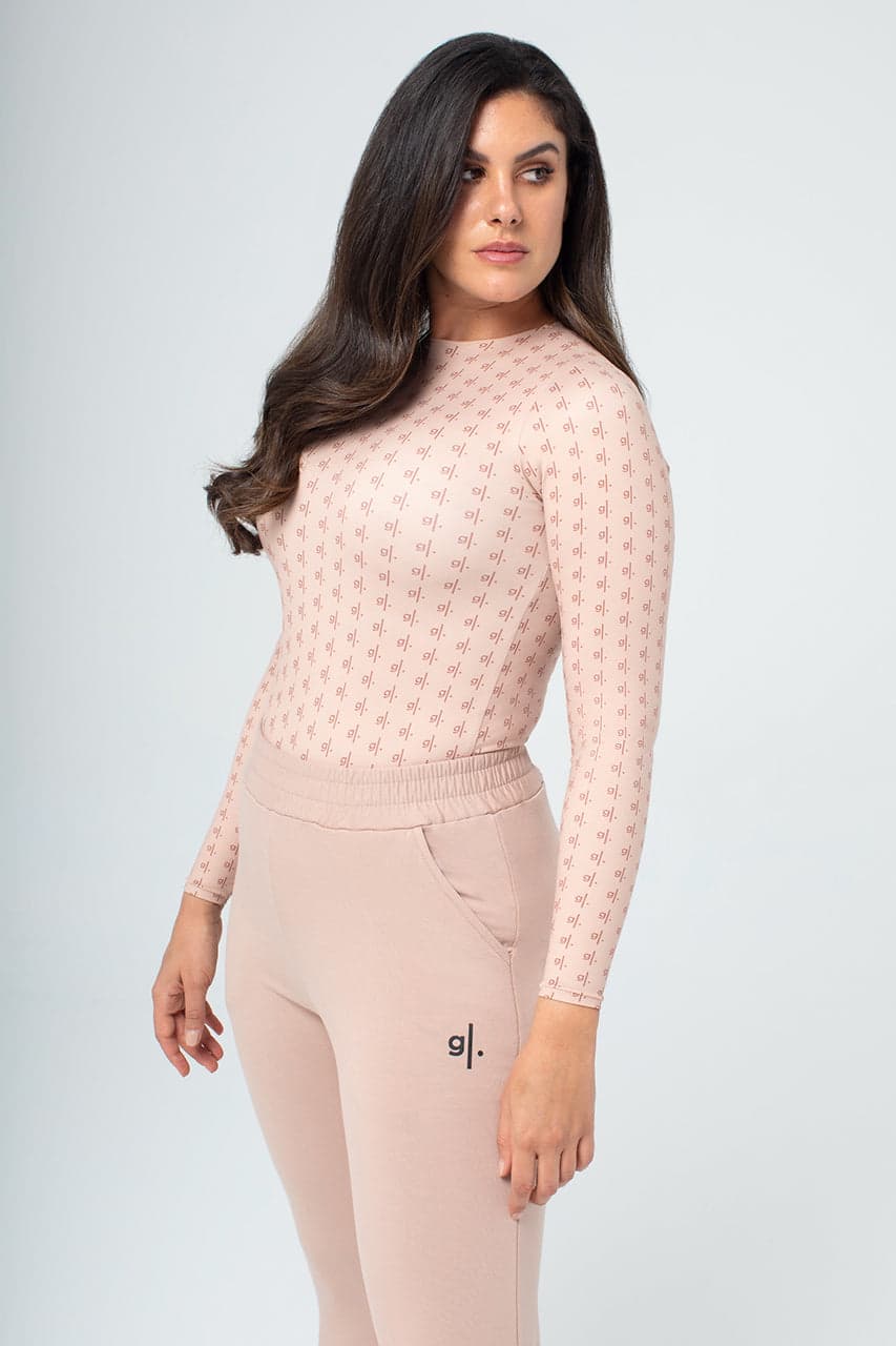Women's Sustainable Long Sleeve Print Crewneck Bodysuit